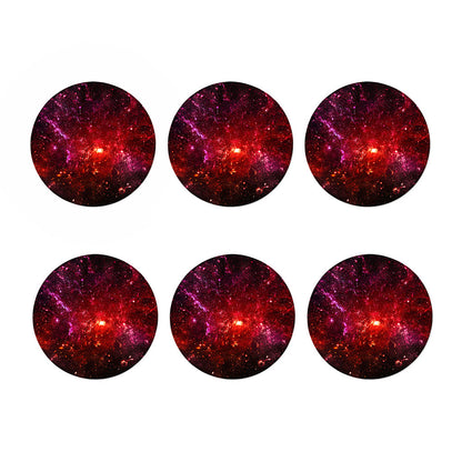 Fiery Nebula Universe Galaxy Space Print Coaster Set