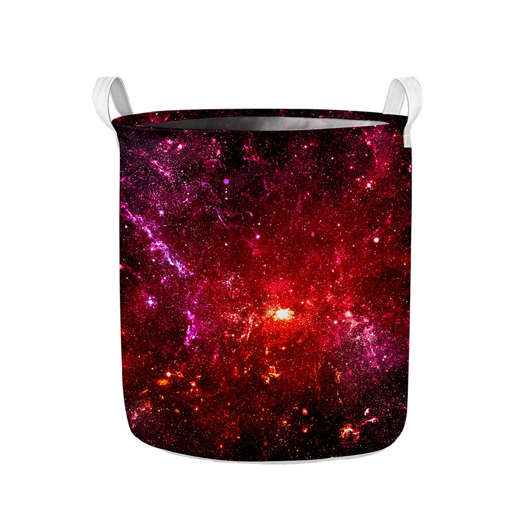 Fiery Nebula Universe Galaxy Space Print Collapsible Laundry Basket
