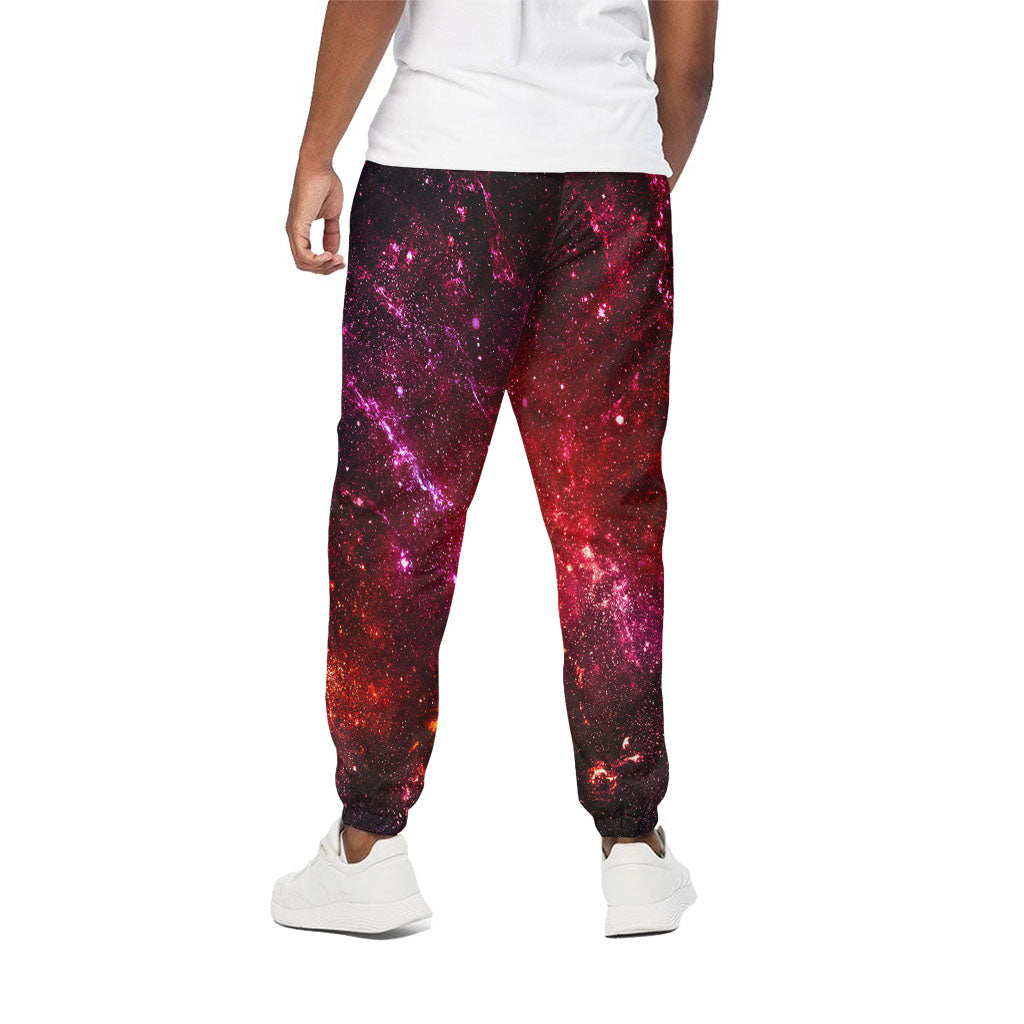 Fiery Nebula Universe Galaxy Space Print Cotton Pants