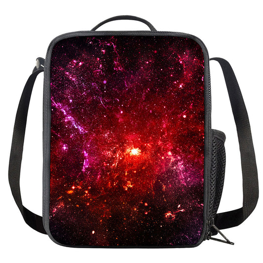 Fiery Nebula Universe Galaxy Space Print Crossbody Lunch Bag