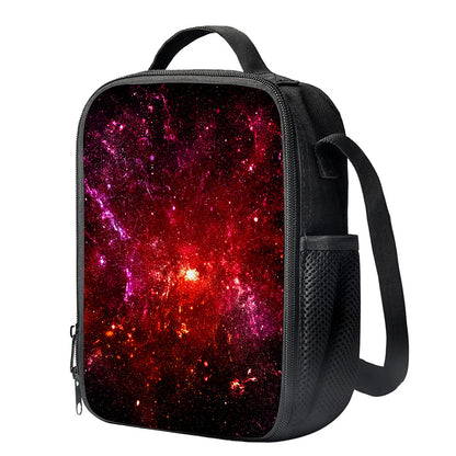 Fiery Nebula Universe Galaxy Space Print Crossbody Lunch Bag