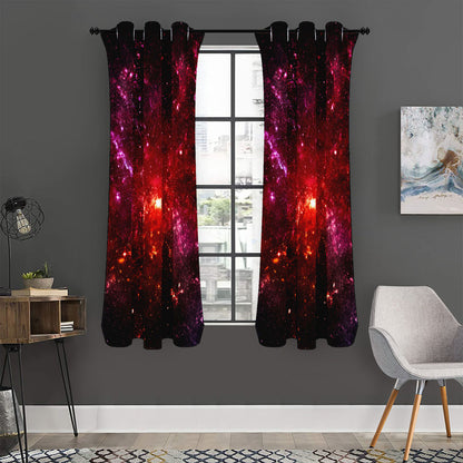 Fiery Nebula Universe Galaxy Space Print Curtain
