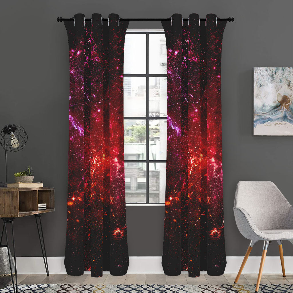 Fiery Nebula Universe Galaxy Space Print Curtain