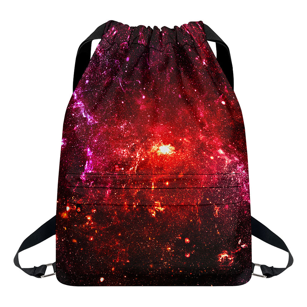 Fiery Nebula Universe Galaxy Space Print Drawstring Backpack