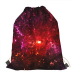 Fiery Nebula Universe Galaxy Space Print Drawstring Bag