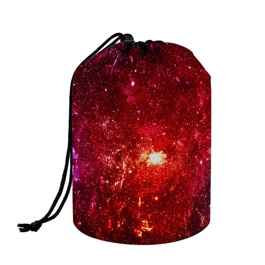 Fiery Nebula Universe Galaxy Space Print Drawstring Makeup Bag