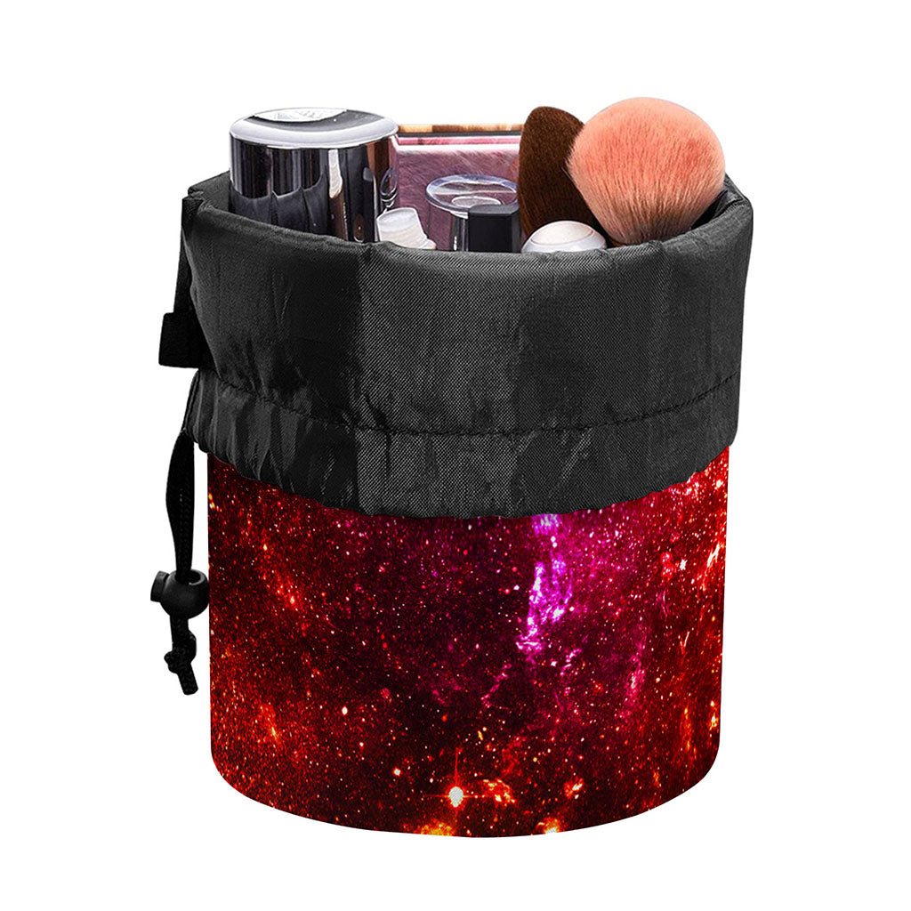 Fiery Nebula Universe Galaxy Space Print Drawstring Makeup Bag