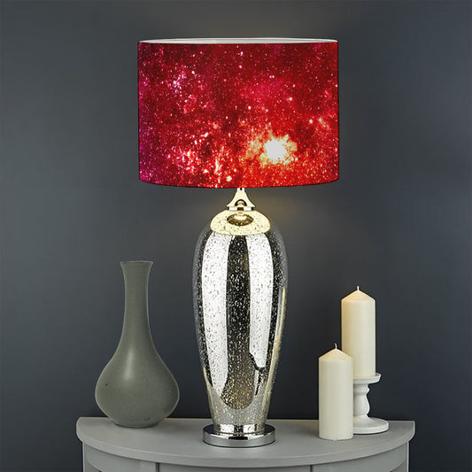 Fiery Nebula Universe Galaxy Space Print Drum Lamp Shade