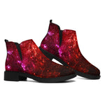 Fiery Nebula Universe Galaxy Space Print Flat Ankle Boots