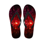 Fiery Nebula Universe Galaxy Space Print Flip Flops