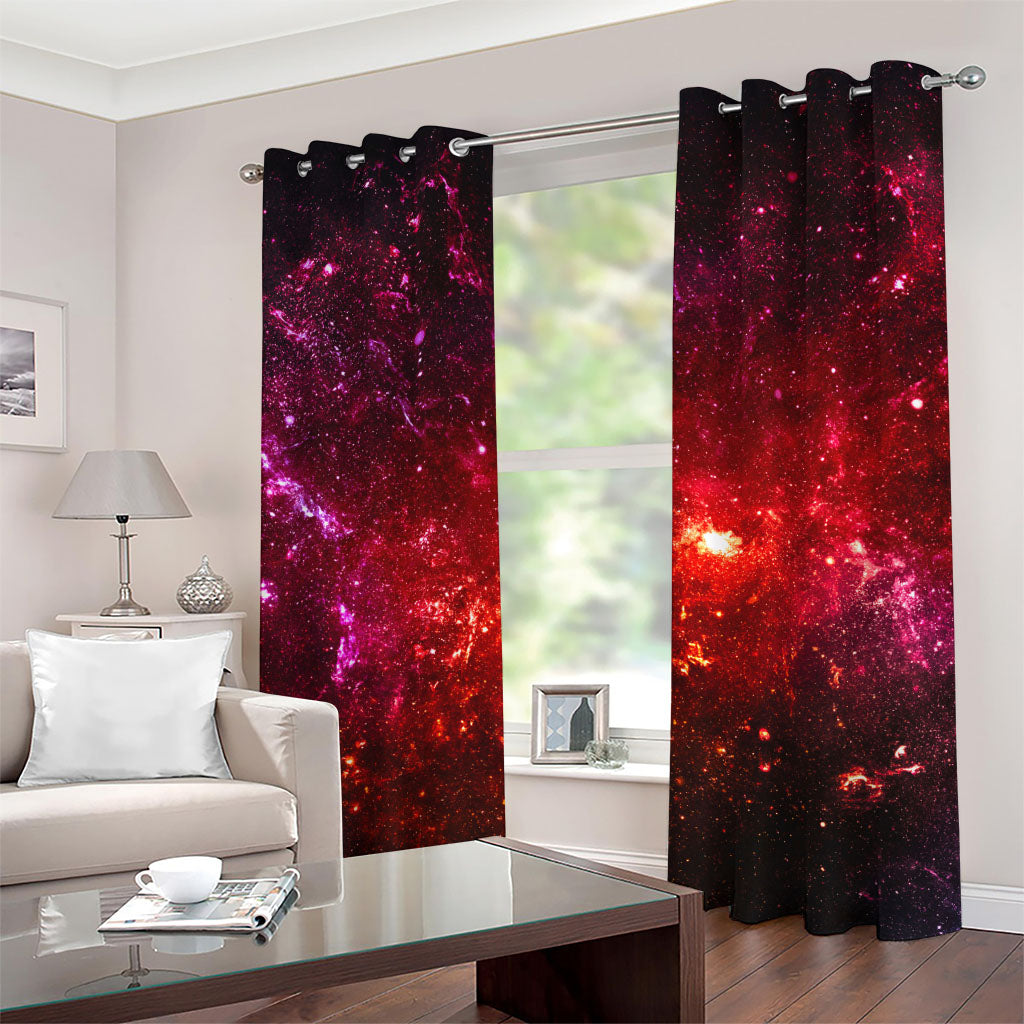 Fiery Nebula Universe Galaxy Space Print Grommet Curtains