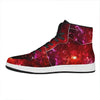 Fiery Nebula Universe Galaxy Space Print High Top Leather Sneakers
