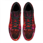 Fiery Nebula Universe Galaxy Space Print High Top Leather Sneakers