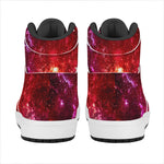 Fiery Nebula Universe Galaxy Space Print High Top Leather Sneakers
