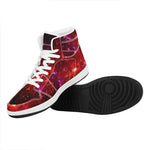Fiery Nebula Universe Galaxy Space Print High Top Leather Sneakers
