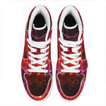 Fiery Nebula Universe Galaxy Space Print High Top Leather Sneakers