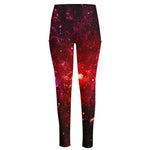 Fiery Nebula Universe Galaxy Space Print High-Waisted Pocket Leggings