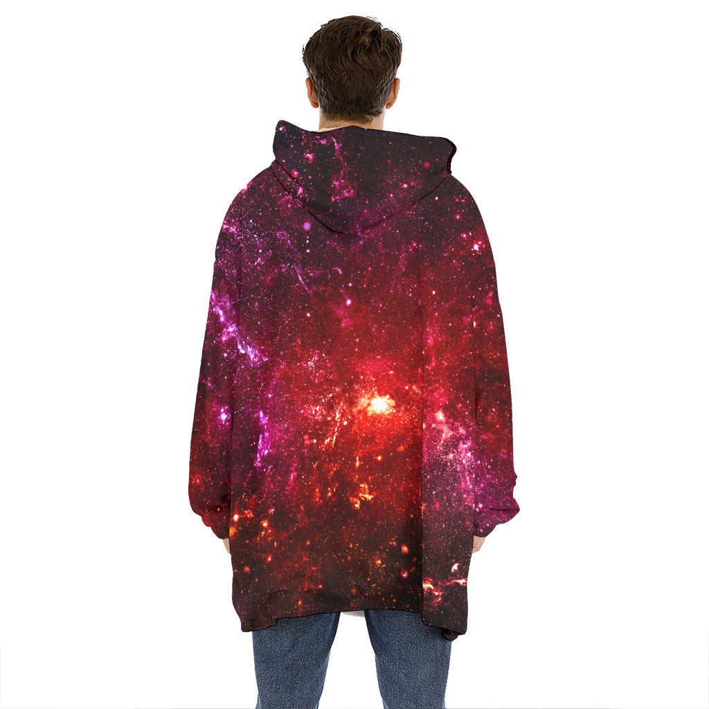 Fiery Nebula Universe Galaxy Space Print Hoodie Blanket