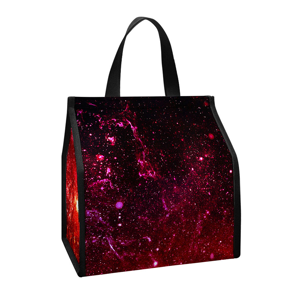 Fiery Nebula Universe Galaxy Space Print Insulated Lunch Tote