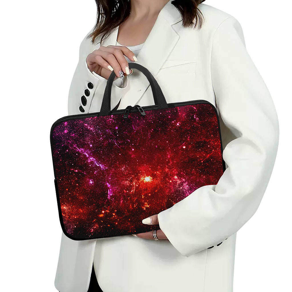 Fiery Nebula Universe Galaxy Space Print Laptop Sleeve With Handle