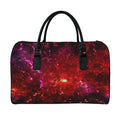 Fiery Nebula Universe Galaxy Space Print Leather Duffel Bag