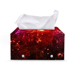 Fiery Nebula Universe Galaxy Space Print Leather Tissue Box Cover