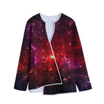 Fiery Nebula Universe Galaxy Space Print Long Sleeve Short Coat