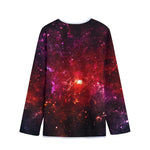 Fiery Nebula Universe Galaxy Space Print Long Sleeve Short Coat