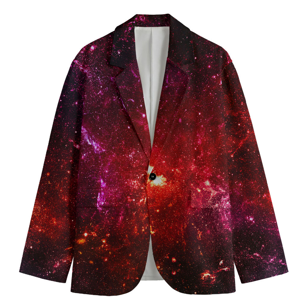 Fiery Nebula Universe Galaxy Space Print Men's Blazer