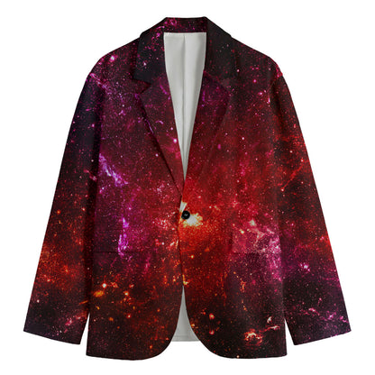 Fiery Nebula Universe Galaxy Space Print Men's Blazer