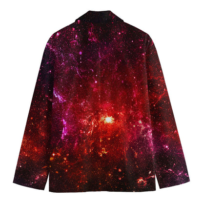 Fiery Nebula Universe Galaxy Space Print Men's Blazer