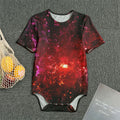 Fiery Nebula Universe Galaxy Space Print Men's Bodysuit