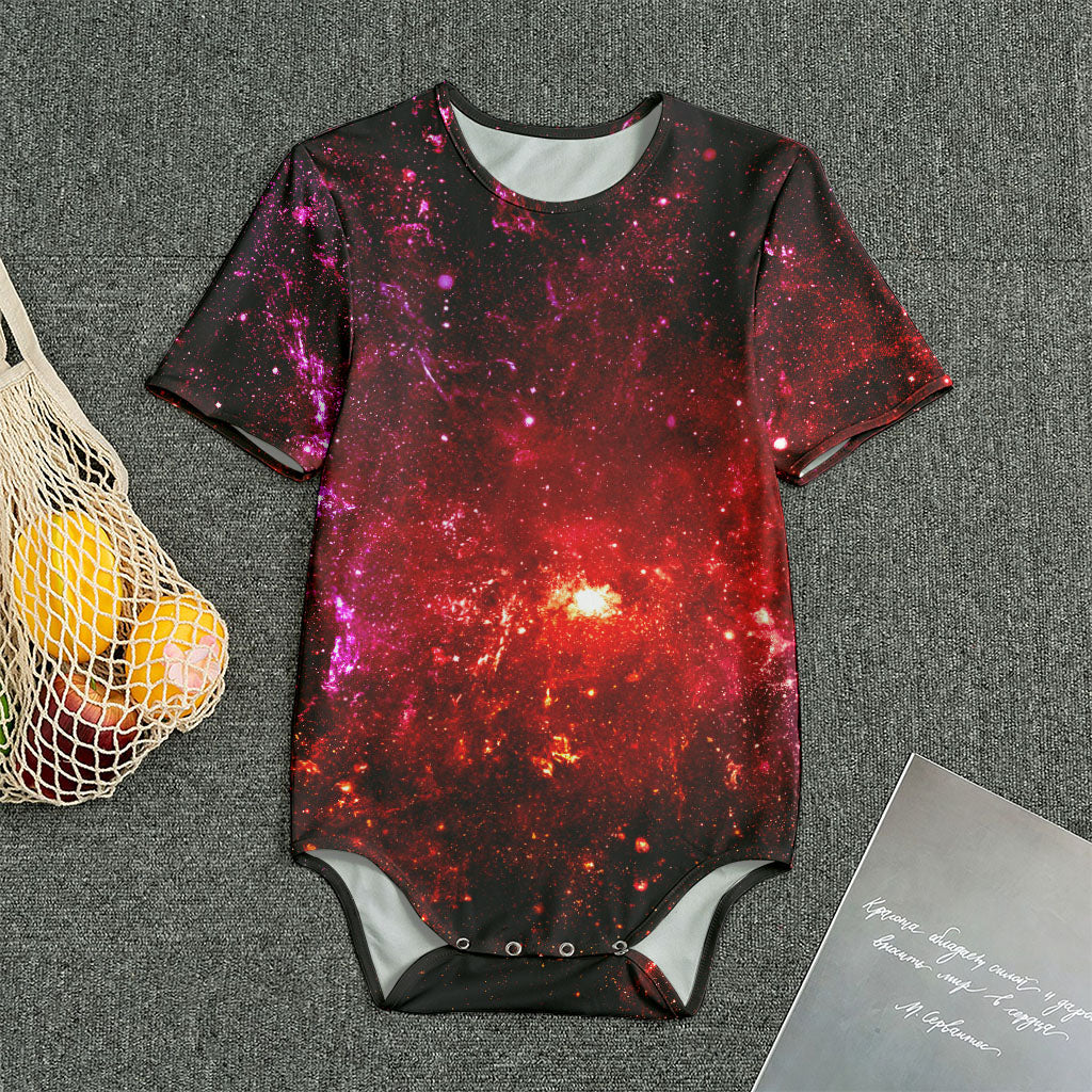 Fiery Nebula Universe Galaxy Space Print Men's Bodysuit