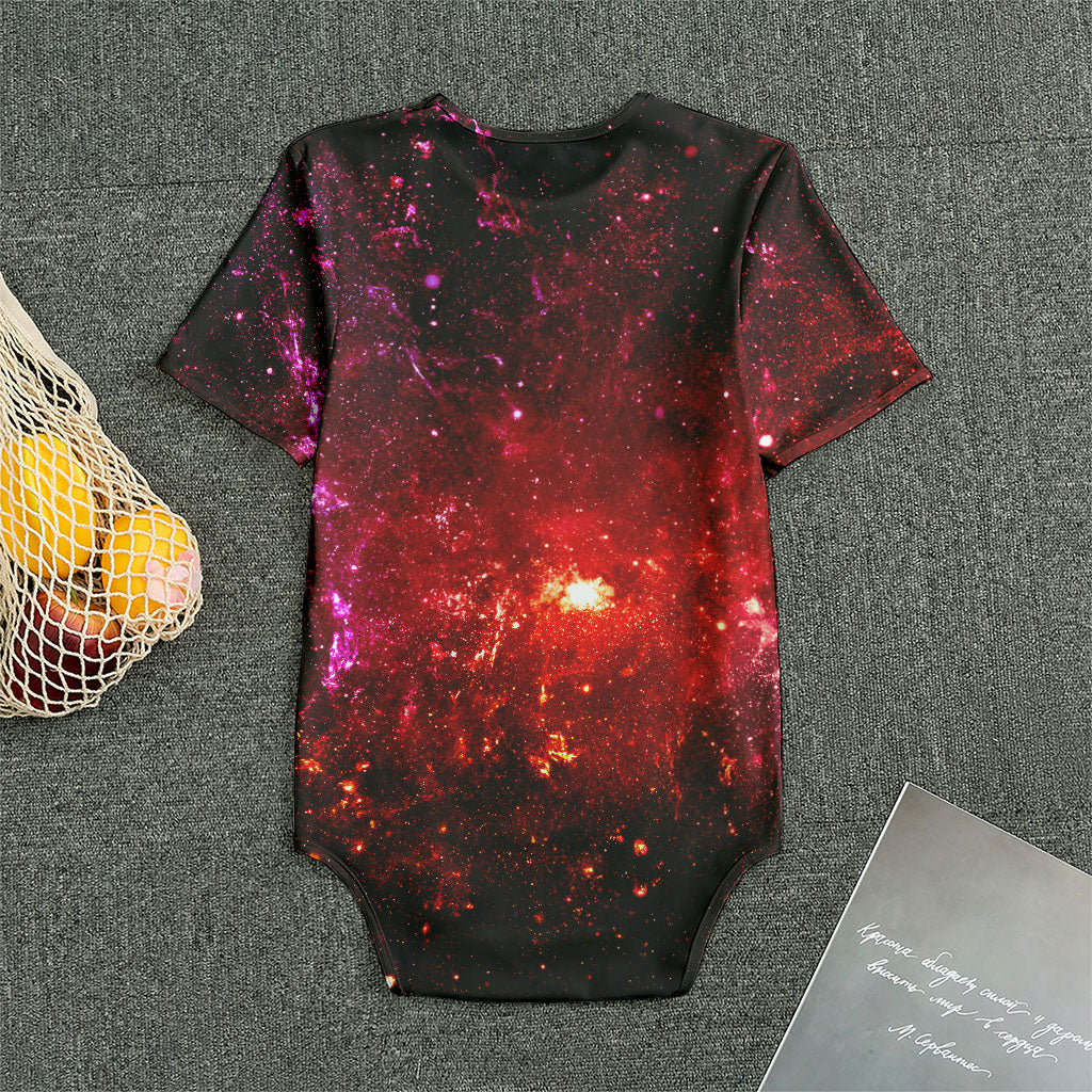 Fiery Nebula Universe Galaxy Space Print Men's Bodysuit
