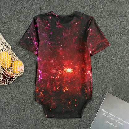 Fiery Nebula Universe Galaxy Space Print Men's Bodysuit