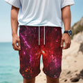 Fiery Nebula Universe Galaxy Space Print Men's Cargo Shorts