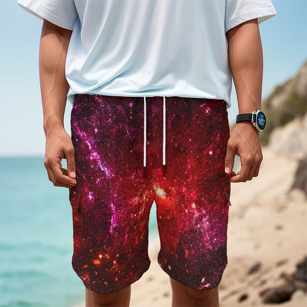 Fiery Nebula Universe Galaxy Space Print Men's Cargo Shorts