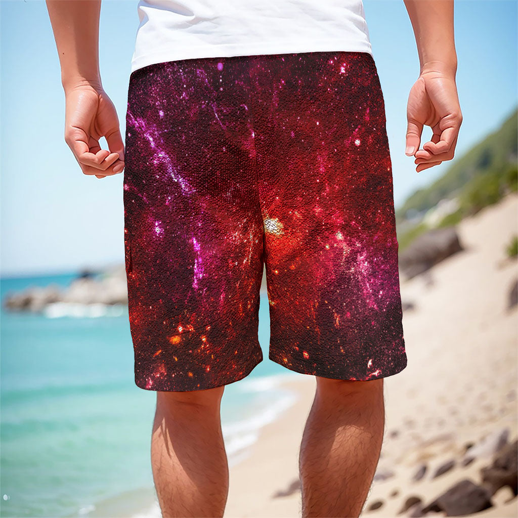 Fiery Nebula Universe Galaxy Space Print Men's Cargo Shorts