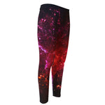 Fiery Nebula Universe Galaxy Space Print Men's Compression Pants