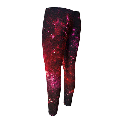 Fiery Nebula Universe Galaxy Space Print Men's Compression Pants