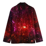 Fiery Nebula Universe Galaxy Space Print Men's Cotton Blazer