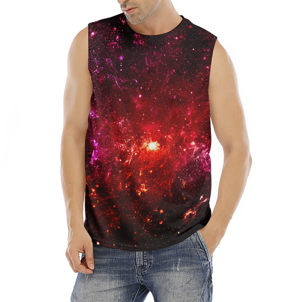 Fiery Nebula Universe Galaxy Space Print Men's Fitness Tank Top