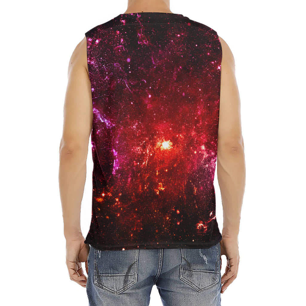 Fiery Nebula Universe Galaxy Space Print Men's Fitness Tank Top