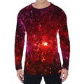Fiery Nebula Universe Galaxy Space Print Men's Long Sleeve T-Shirt