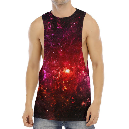 Fiery Nebula Universe Galaxy Space Print Men's Muscle Tank Top