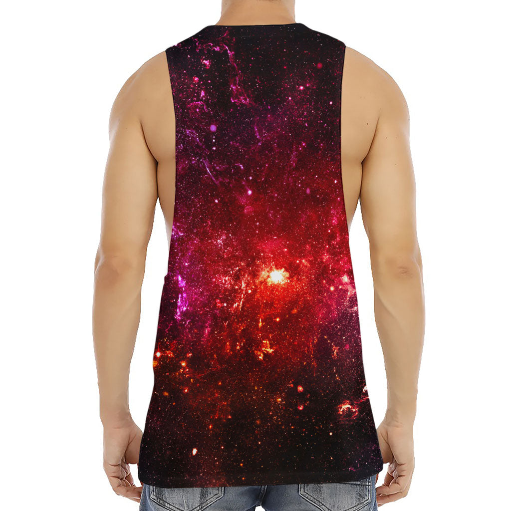 Fiery Nebula Universe Galaxy Space Print Men's Muscle Tank Top