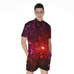 Fiery Nebula Universe Galaxy Space Print Men's Rompers