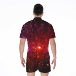 Fiery Nebula Universe Galaxy Space Print Men's Rompers