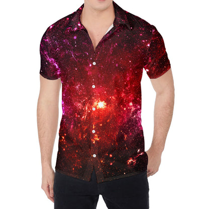 Fiery Nebula Universe Galaxy Space Print Men's Shirt