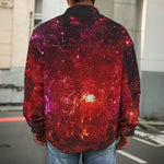 Fiery Nebula Universe Galaxy Space Print Men's Shirt Jacket